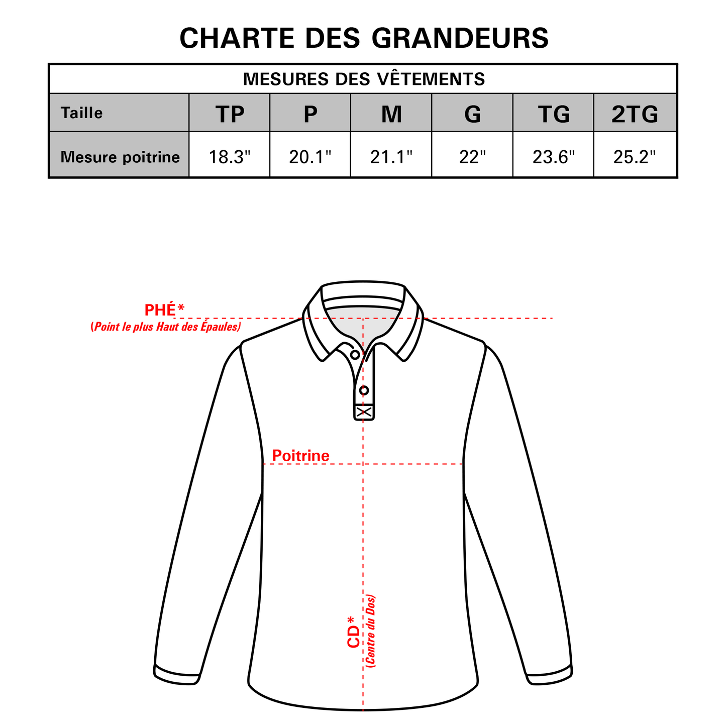 Polo PROVENCHER manches longues - Unisexe